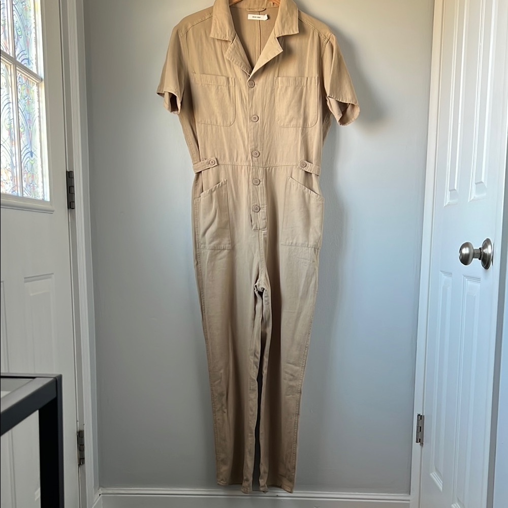 Beige Utility Jumpsuit